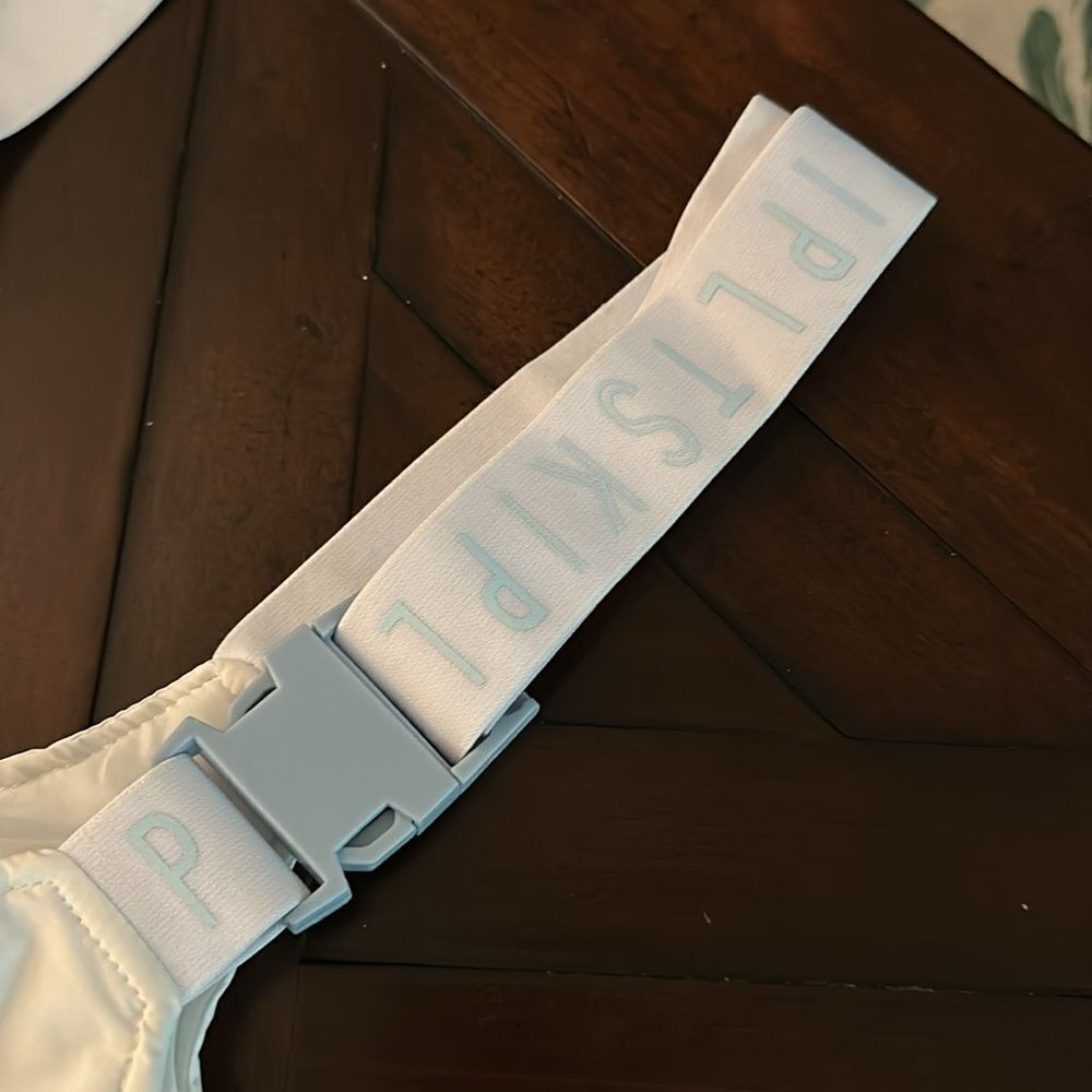 NWT PRETTYLITTLETHING SKI PASTEL BLUE TAPE WHITE OVERALL - Picture 6 of 8